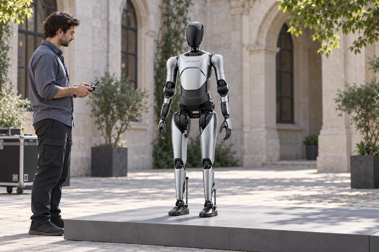 AGIBOT A2 Lite – Příprava akce na nádvoří