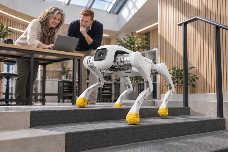 AGIBOT D1 EDU – Výzkum řízení chůze po schodech