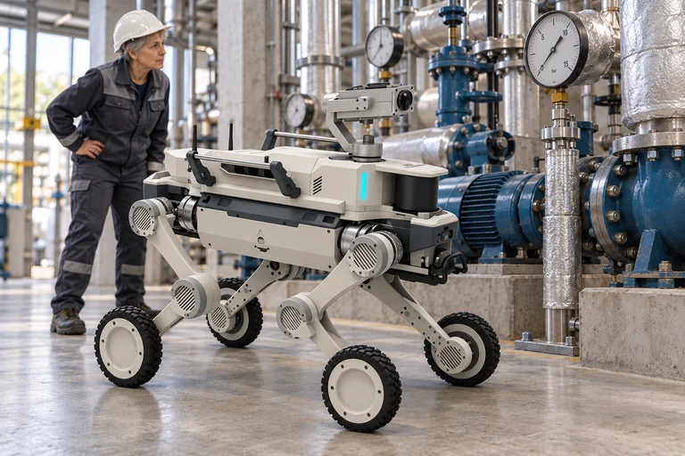 AGIBOT D1 Max Inspection System – Checking instruments at a pump station
