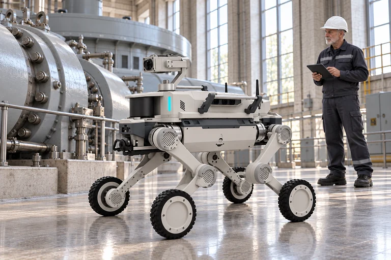 AGIBOT D1 Max Inspection System – Inspecting turbine-hall equipment