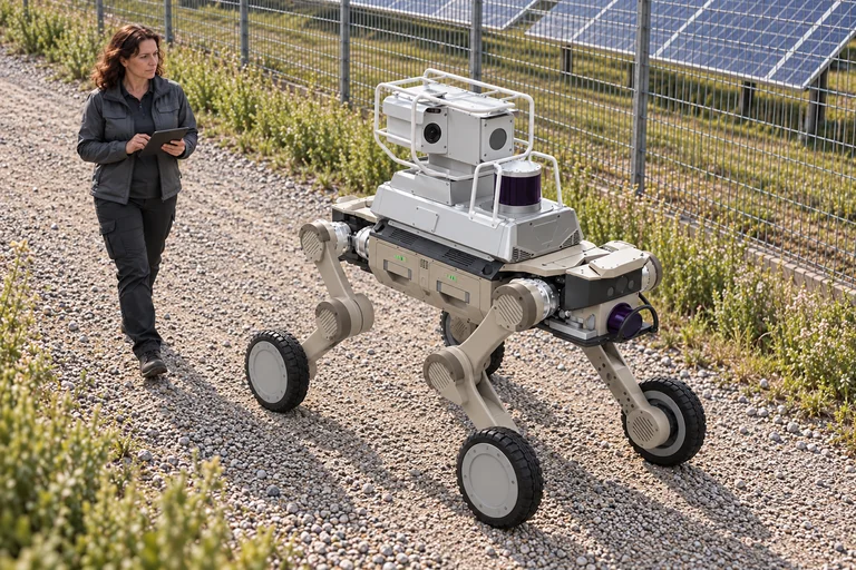 AGIBOT D1 Max Devriye Sistemi – Güneş enerjisi santrali çevresinde devriye