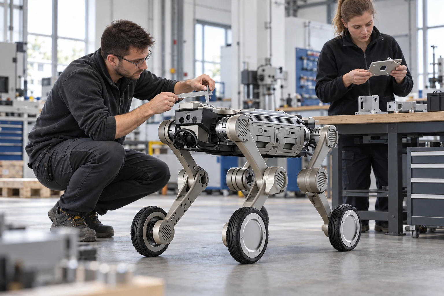 AGIBOT D1 Max — Eine mobile Basis für Industrieausrüstung. AGIBOT D1 Max — Eine mobile Basis für Industrieausrüstung.