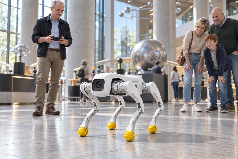 AGIBOT D1 Pro – Ferngesteuerte Vorführung in einem Wissenschaftszentrum