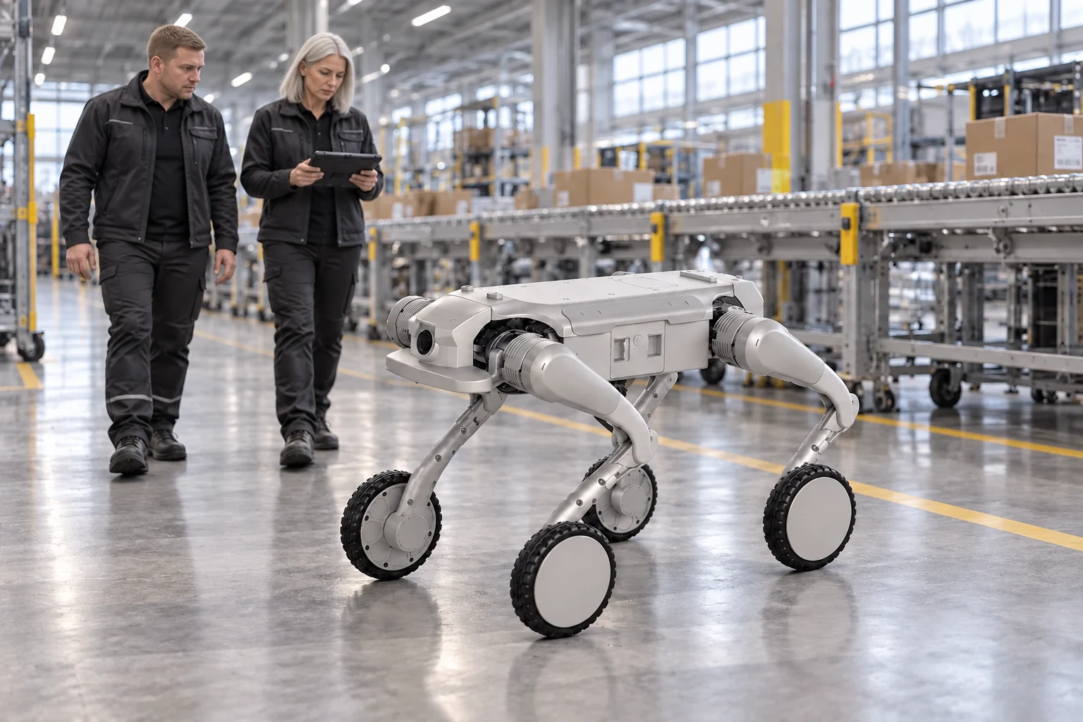 AGIBOT D1 Ultra-W – kretanje kotačima u logističkom objektu