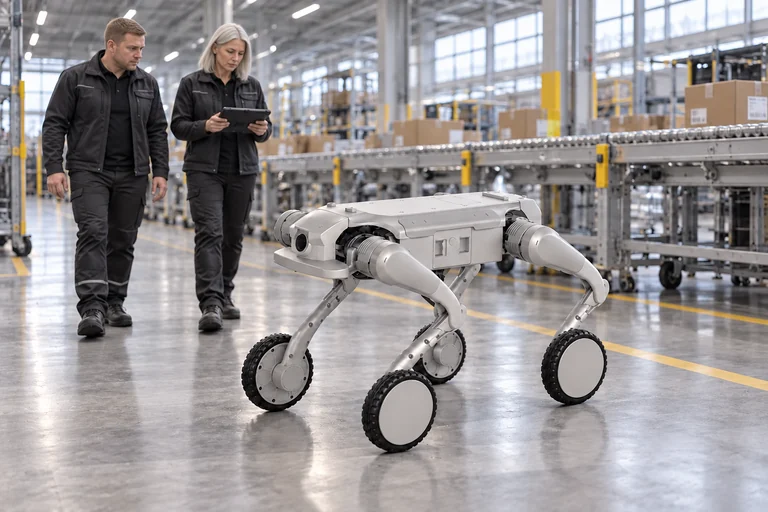 AGIBOT D1 Ultra-W – kretanje kotačima u logističkom objektu