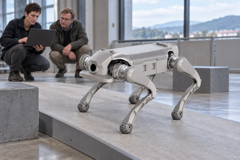 AGIBOT D1 Ultra – Test der Bewegungssteuerung auf einer Rampe