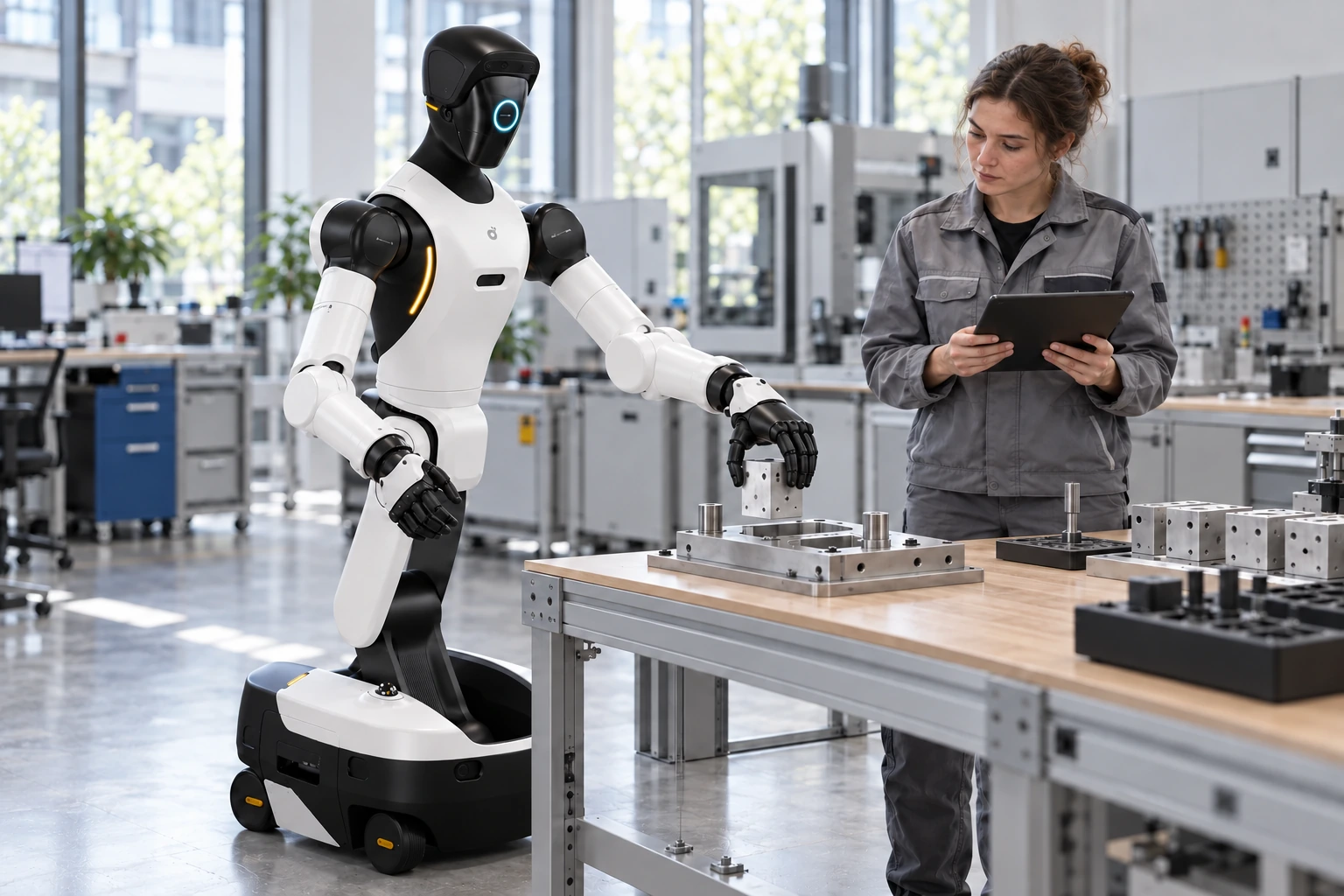 AGIBOT G2 – robotplatform – Összehangolt megfogás és mozgatás. – AGIBOT robot