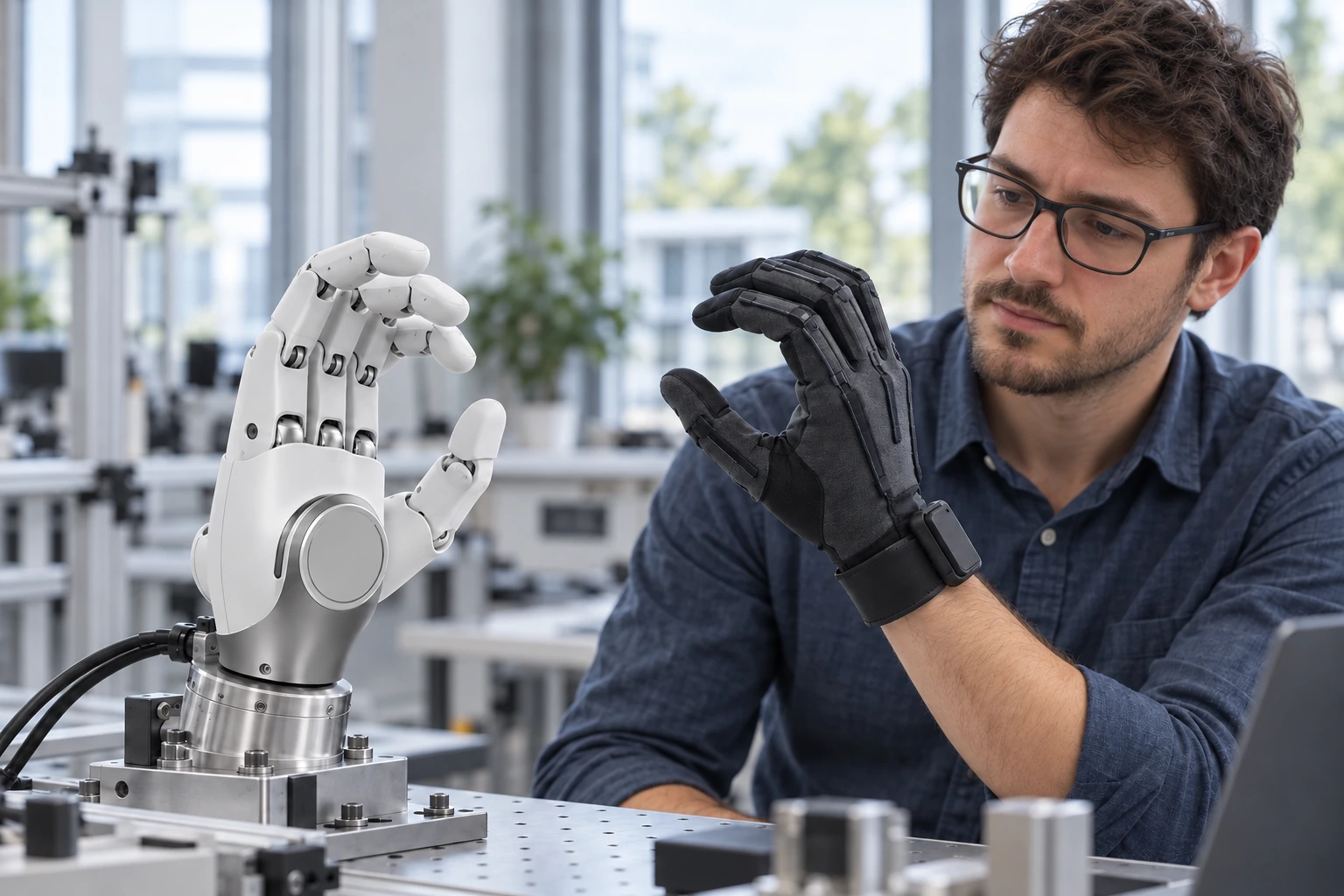 AGIBOT OmniHand 2025 Tactile – Vývoj teleoperace · OmniHand 2025 Tactile