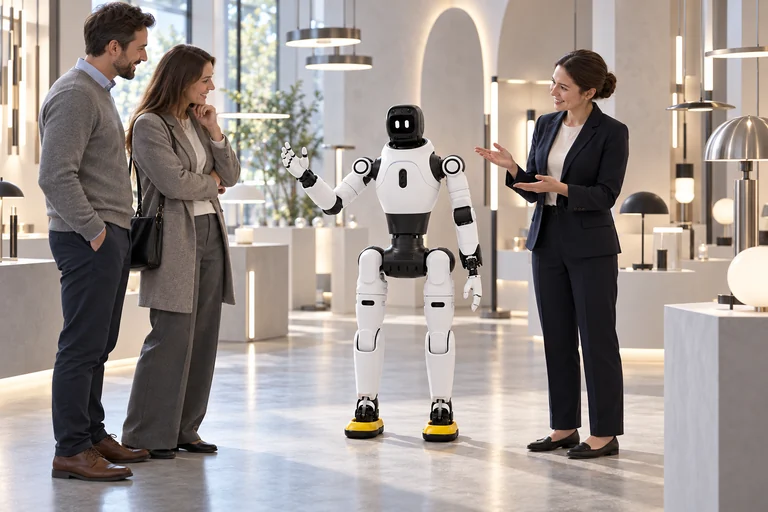 AGIBOT X2 Ultra – Prezentace v showroomu osvětlení